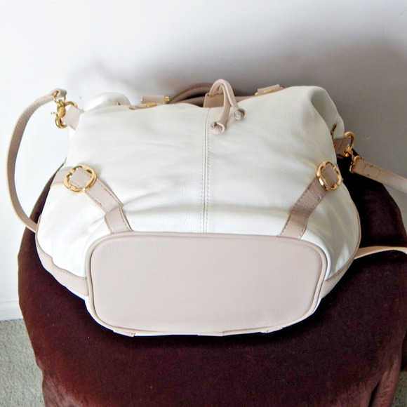 NWT EMMA FOX JUNO Leather Satchel Shoulder Handbag White NEW - Picture 15 of 16